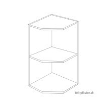 Afslutningsreol b: 30 cm.