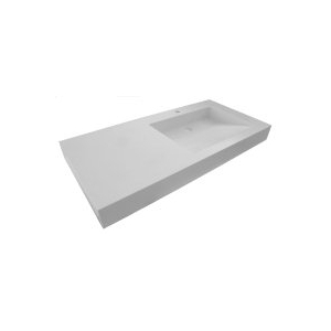 corianvask med tyk bordplade
