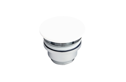 Bundventil til Solid Surface badbordplade - farve Arctic White