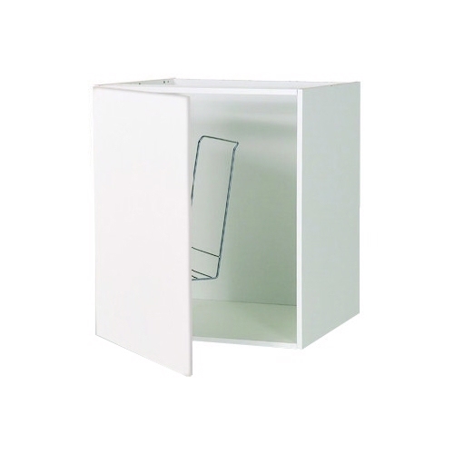 Hvid højglans vaskeskab: b: 60 cm. med 1 låge