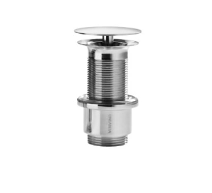 Tvangsåben bundventil - Krom - 80mm