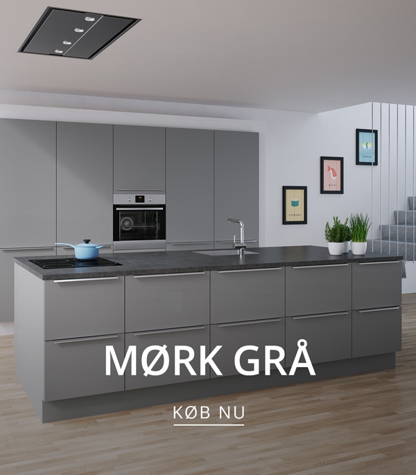 Mørkegråt køkken