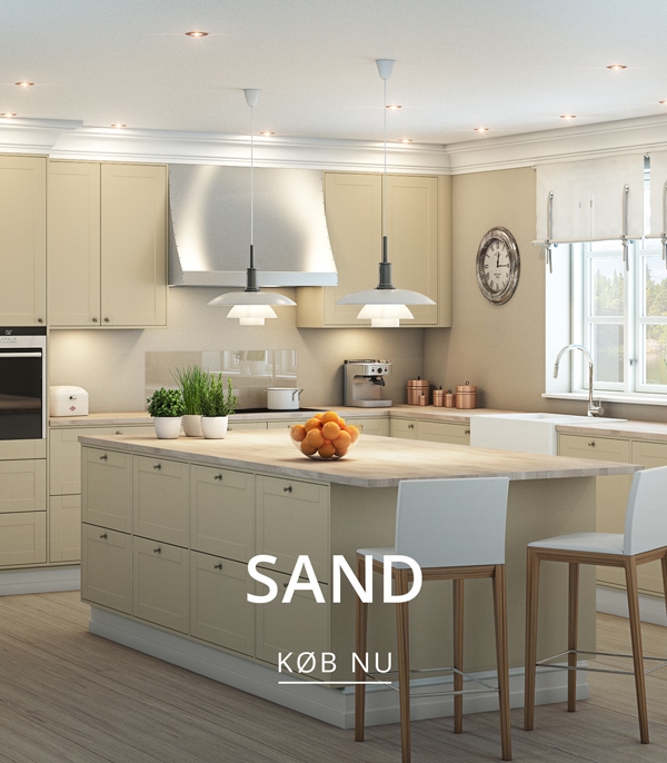 Sandfarvet køkken