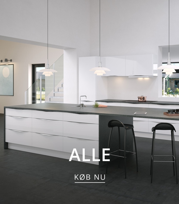 Alle hvide køkkener