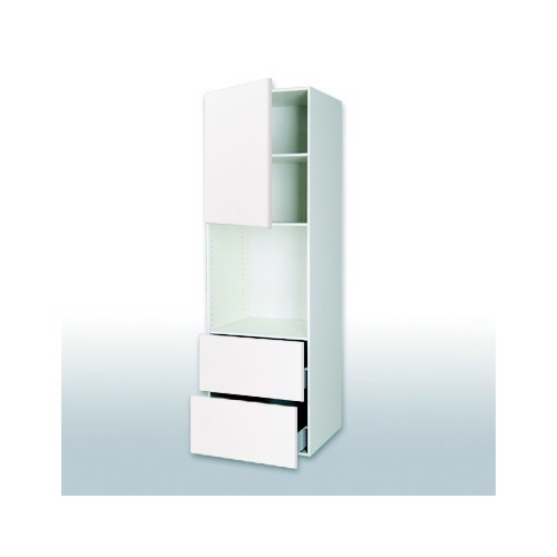 Malet hvid front Indbygningsskab til ovn med fuldudtræk/softluk: b: 60 cm.