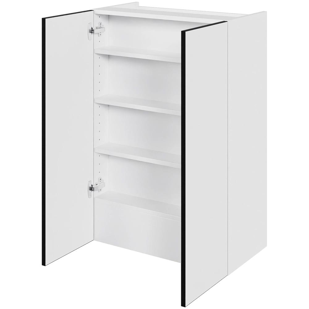 Multi-Living Køkken emhættereol i White/Black line høj H: 89,6 cm D: 34,0 cm - 2 låger inklusiv 3 hylder samt 1 fast bund - Bredde: 60 cm