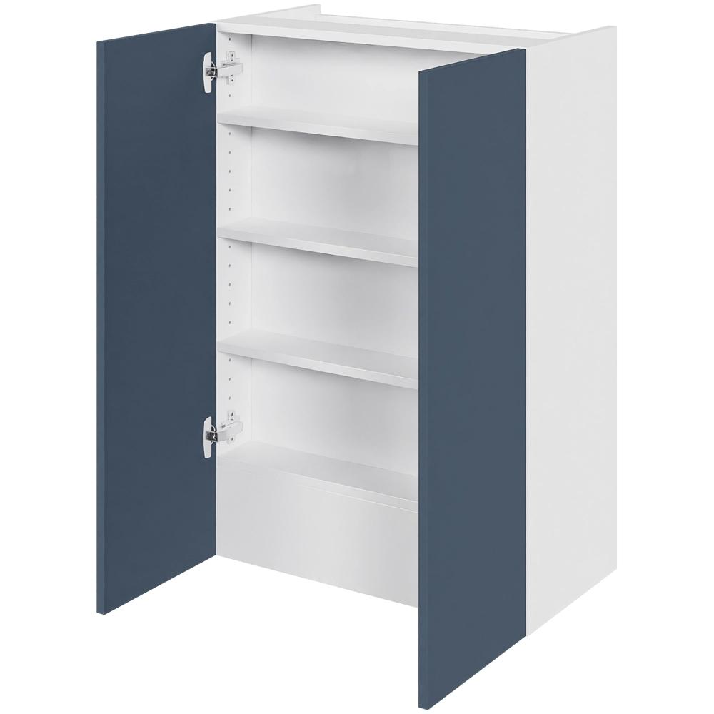 Multi-Living Køkken emhættereol i Cibo Blue høj H: 89,6 cm D: 34,0 cm - 2 låger inklusiv 3 hylder samt 1 fast bund - Bredde: 60 cm