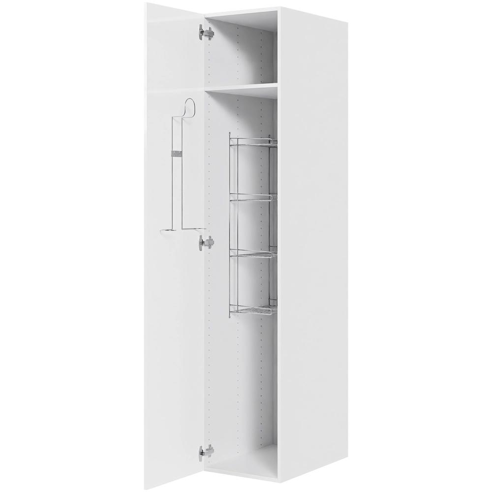 Multi-Living Køkken kosteskab i Hvid Højglans H: 195,2 cm D: 60,0 cm - Inklusiv trådreol, slangeholder & hylde - Bredde: 40 cm