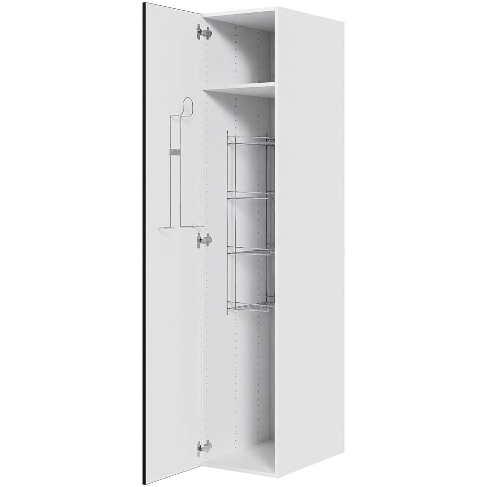 Multi-Living Køkken kosteskab i White/Black line H: 195,2 cm D: 60,0 cm - Inklusiv trådreol, slangeholder & hylde - Bredde: 40 cm