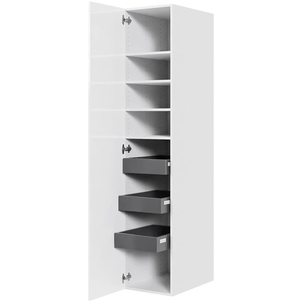 Multi-Living Køkken linnedskab i Hvid Højglans H: 195,2 cm D: 60,0 cm - Inklusiv 4 hylder samt 3 bakker - Bredde: 40 cm