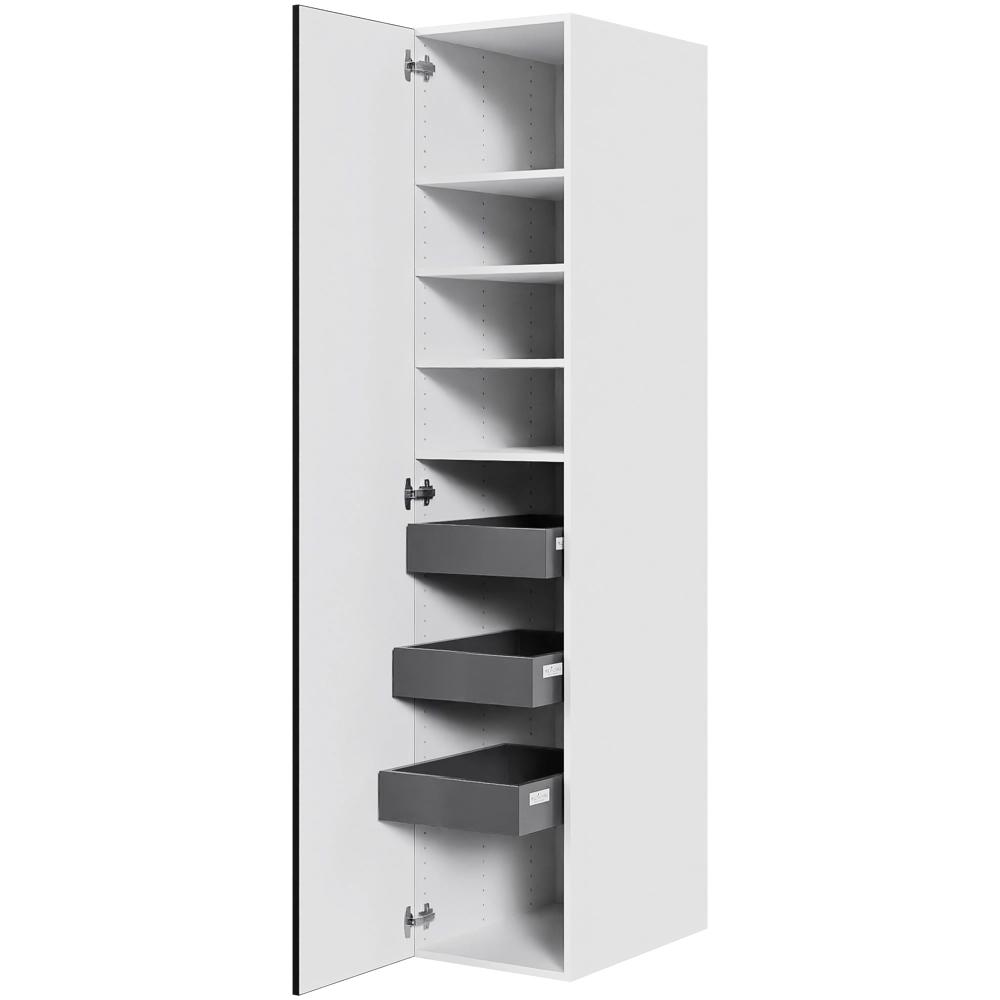 Multi-Living Køkken linnedskab i White/Black line H: 195,2 cm D: 60,0 cm - Inklusiv 4 hylder samt 3 bakker - Bredde: 40 cm
