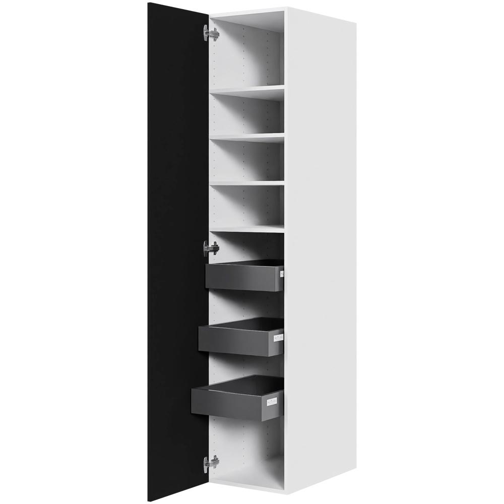 Multi-Living Køkken linnedskab i Cibo Nero H: 195,2 cm D: 60,0 cm - Inklusiv 4 hylder samt 3 bakker - Bredde: 40 cm