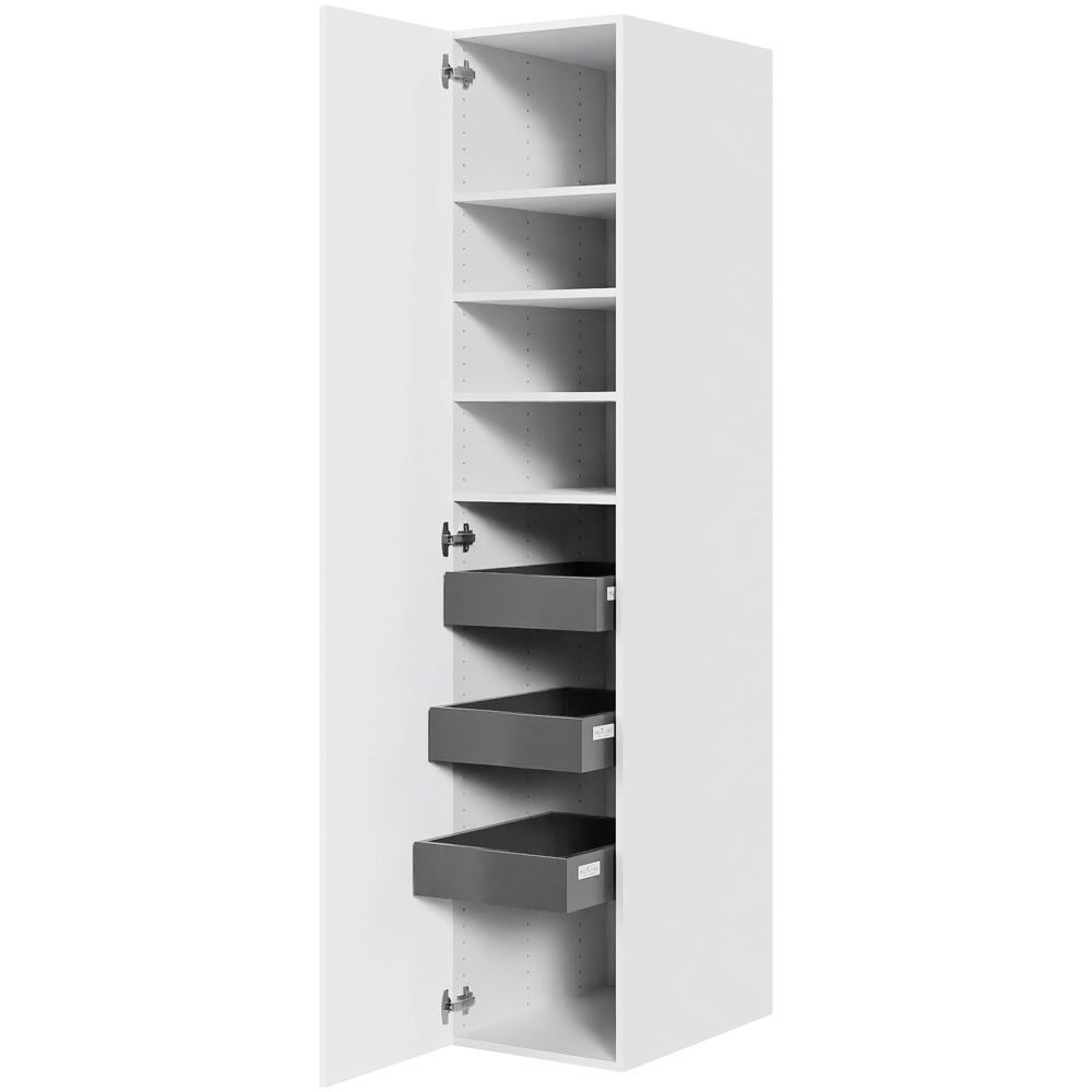 Multi-Living Køkken linnedskab i Cibo Bianco H: 195,2 cm D: 60,0 cm - Inklusiv 4 hylder samt 3 bakker - Bredde: 40 cm
