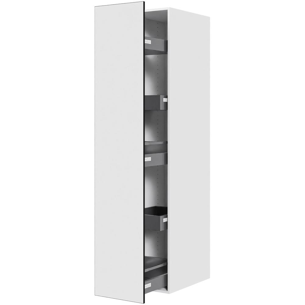 Multi-Living Køkken udtræksskab i White/Black line H: 195,2 cm D: 60,0 cm - 3 skuffer & 2 bakker fuldudtræk/softluk - Bredde: 40 cm