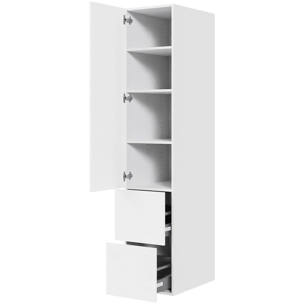 Køkken opbevaringsskab i Cibo Bianco H: 195,2 cm D: 60,0 cm - Fuldudtræk/softluk - Bredde: 40 cm