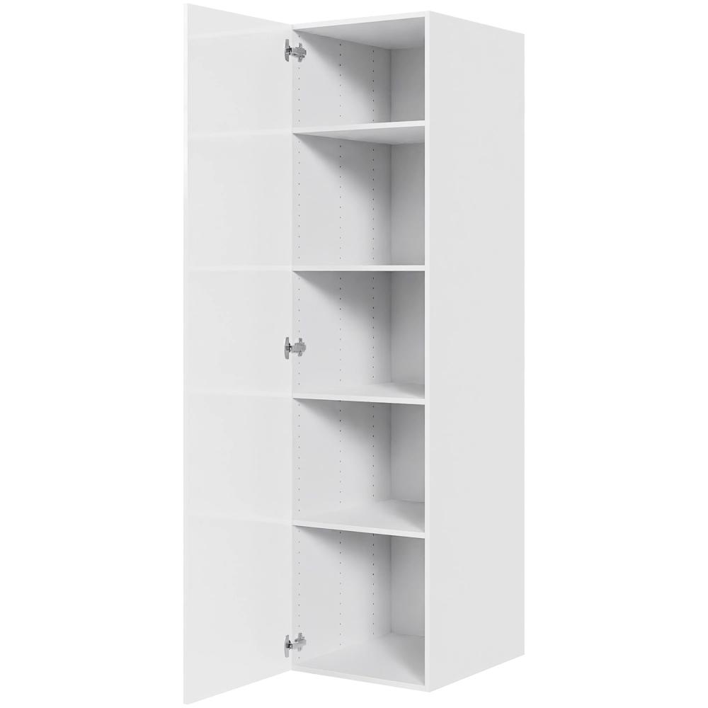 Køkken hyldeskab i Hvid Højglans H: 195,2 cm D: 60,0 cm - 1 låge inklusiv 4 hylder - Bredde: 50 cm