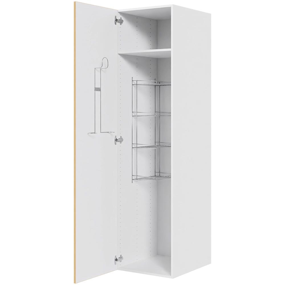 Multi-Living Køkken kosteskab i White/Oak Line H: 195,2 cm D: 60,0 cm - Inklusiv trådreol, slangeholder & hylde - Bredde: 50 cm