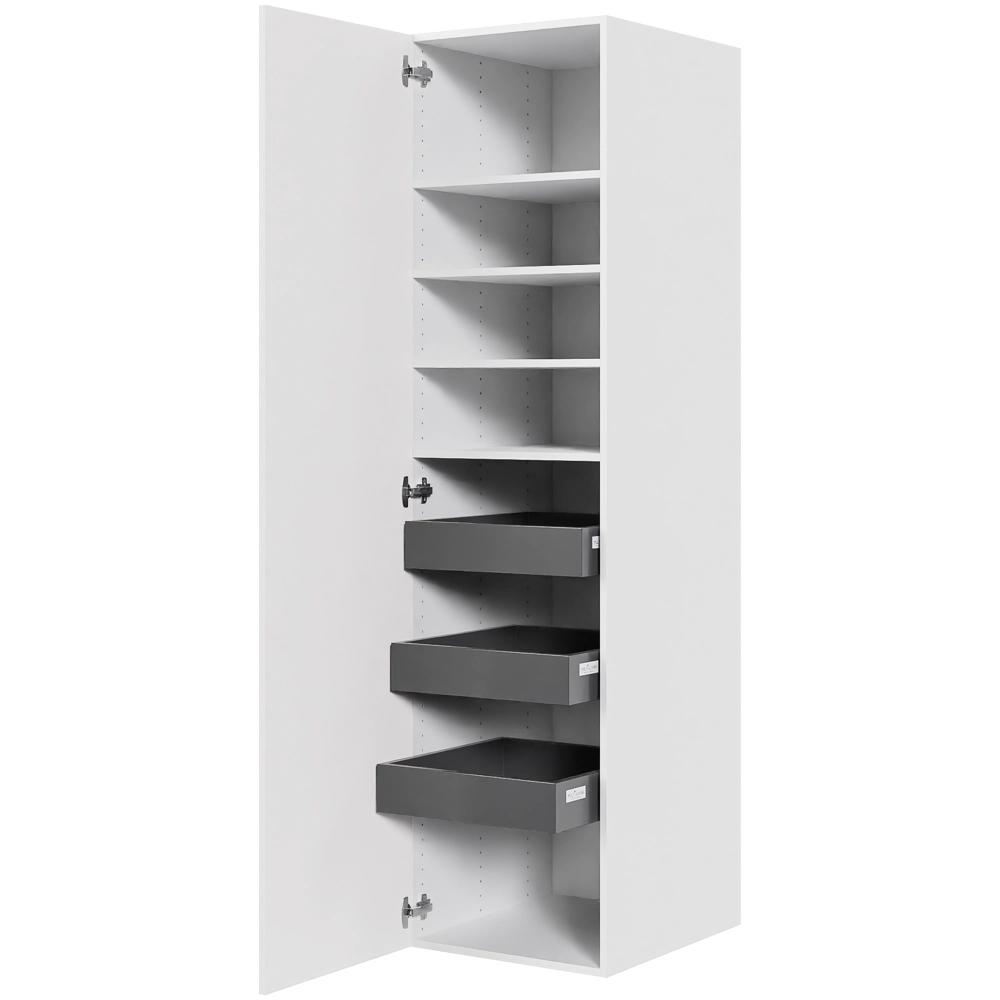 Multi-Living Køkken linnedskab i Malet Hvid Front H: 195,2 cm D: 60,0 cm - Inklusiv 4 hylder samt 3 bakker - Bredde: 50 cm