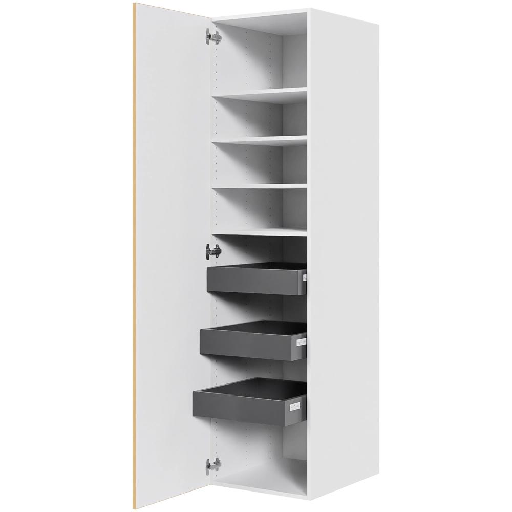 Multi-Living Køkken linnedskab i White/Oak Line H: 195,2 cm D: 60,0 cm - Inklusiv 4 hylder samt 3 bakker - Bredde: 50 cm