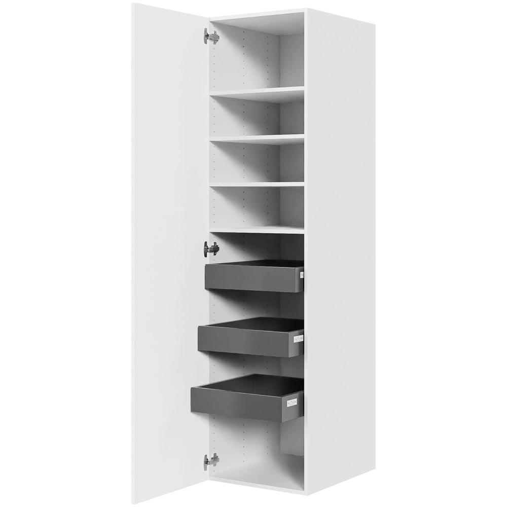 Multi-Living Køkken linnedskab i Cibo Bianco H: 195,2 cm D: 60,0 cm - Inklusiv 4 hylder samt 3 bakker - Bredde: 50 cm