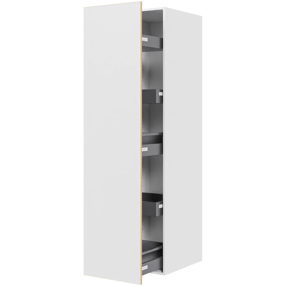 Multi-Living Køkken udtræksskab i White/Oak Line H: 195,2 cm D: 60,0 cm - 3 skuffer & 2 bakker fuldudtræk/softluk - Bredde: 50 cm