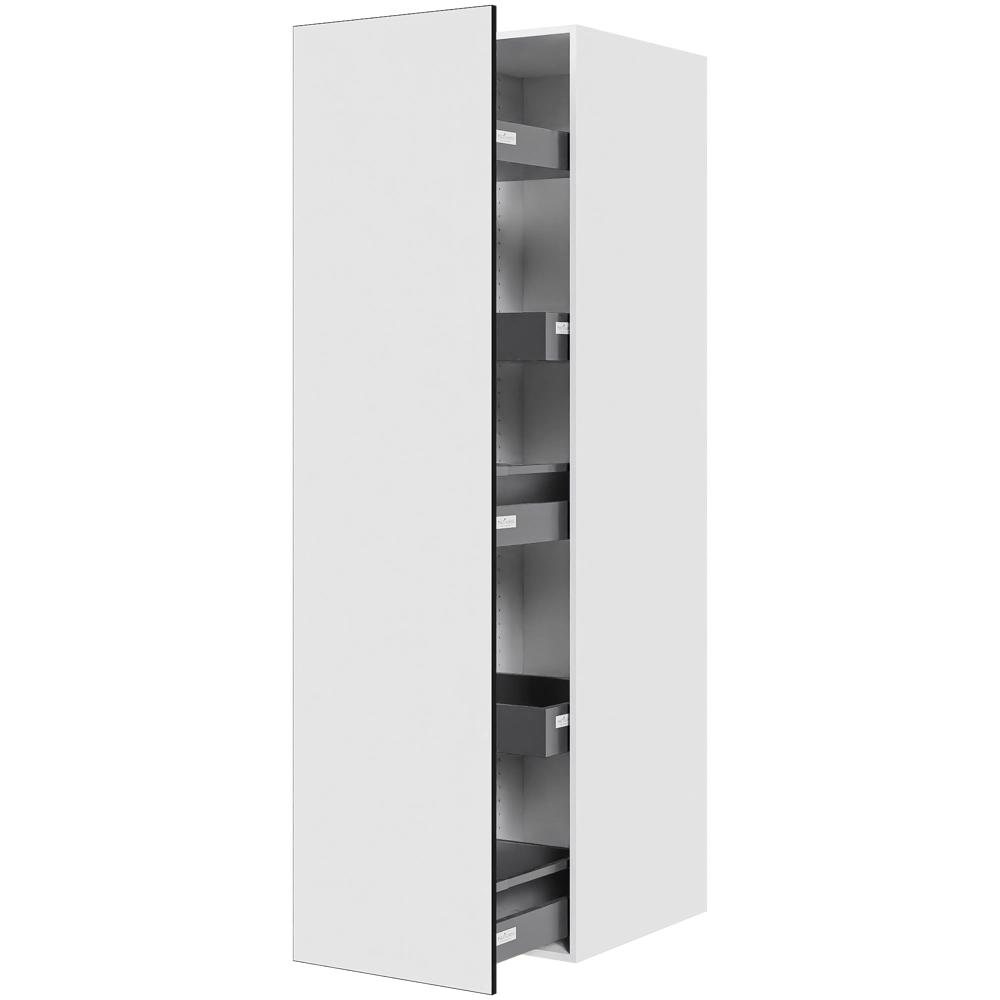 Multi-Living Køkken udtræksskab i White/Black line H: 195,2 cm D: 60,0 cm - 3 skuffer & 2 bakker fuldudtræk/softluk - Bredde: 50 cm