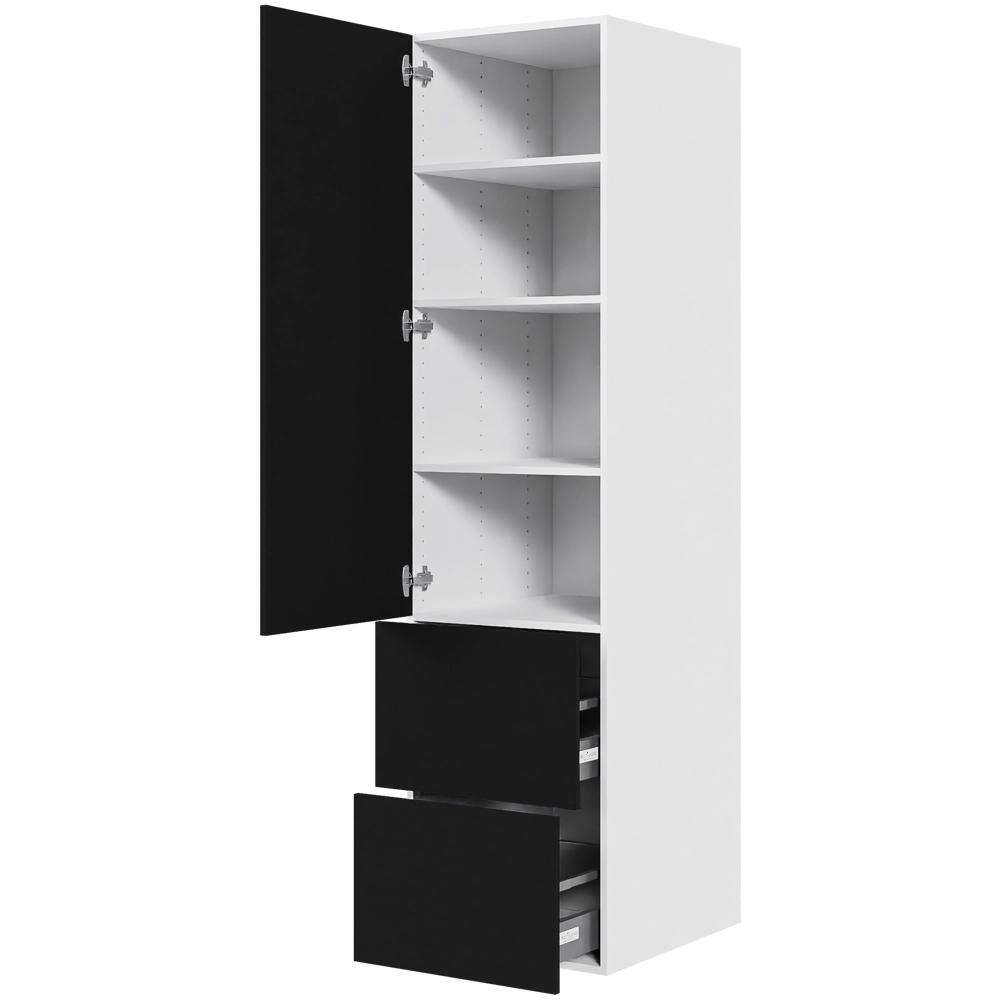 Køkken opbevaringsskab i Cibo Nero H: 195,2 cm D: 60,0 cm - Fuldudtræk/softluk - Bredde: 50 cm