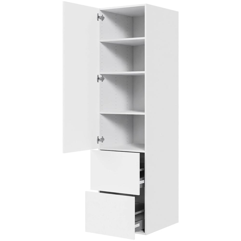 Køkken opbevaringsskab i Cibo Bianco H: 195,2 cm D: 60,0 cm - Fuldudtræk/softluk - Bredde: 50 cm