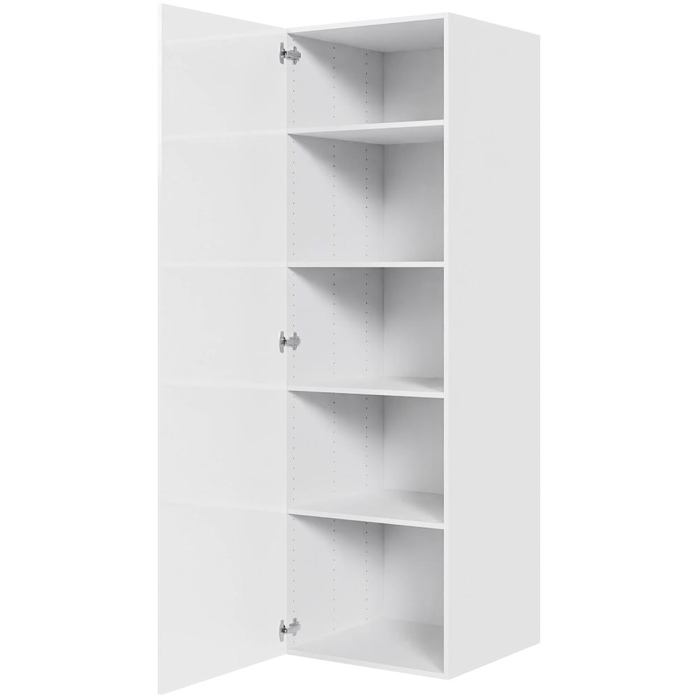 Køkken hyldeskab i Hvid Højglans H: 195,2 cm D: 60,0 cm - 1 låge inklusiv 4 hylder - Bredde: 60 cm