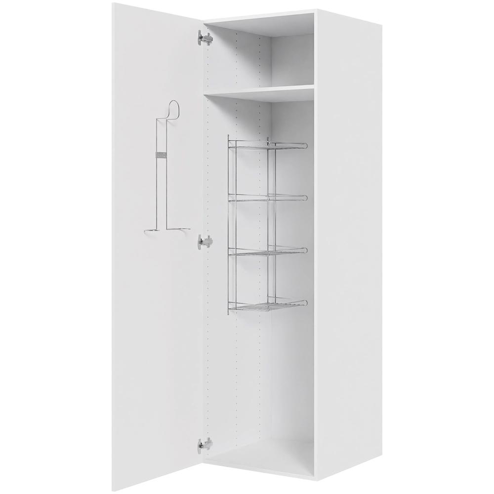 Multi-Living Køkken kosteskab i Malet Hvid Front H: 195,2 cm D: 60,0 cm - Inklusiv trådreol, slangeholder & hylde - Bredde: 60 cm