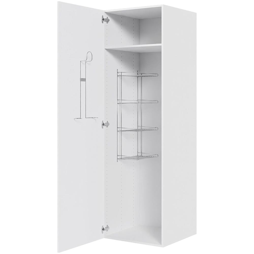 Multi-Living Køkken kosteskab i Hvid Front H: 195,2 cm D: 60,0 cm - Inklusiv trådreol, slangeholder & hylde - Bredde: 60 cm