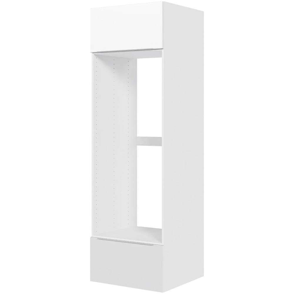 Billede af Multi-Living Køkken indbygningsskab i Malet Hvid Front Paris til køl H: 195,2 cm D: 60,0 cm - Toplåge & skuffe med fuldudtræk/softluk - Bredde: 60 cm