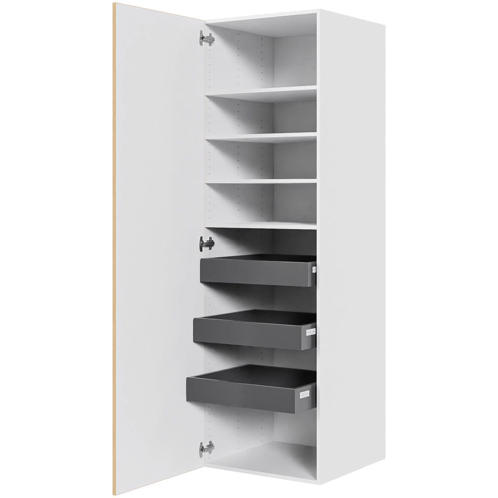 Multi-Living Køkken linnedskab i White/Oak Line H: 195,2 cm D: 60,0 cm - Inklusiv 4 hylder samt 3 bakker - Bredde: 60 cm