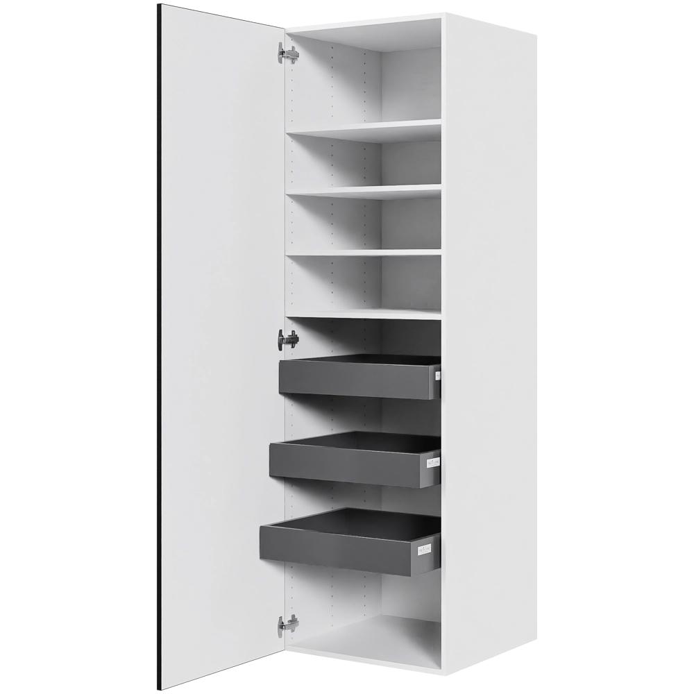 Billede af Multi-Living Køkken linnedskab i White/Black line H: 195,2 cm D: 60,0 cm - Inklusiv 4 hylder samt 3 bakker - Bredde: 60 cm