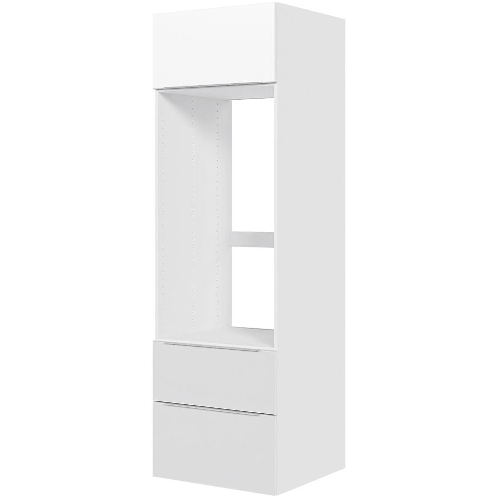 Billede af Multi-Living Køkken indbygningsskab i Hvid Front Paris til ovn H: 195,2 cm D: 60,0 cm - Deludtræk/softluk - Bredde: 60 cm