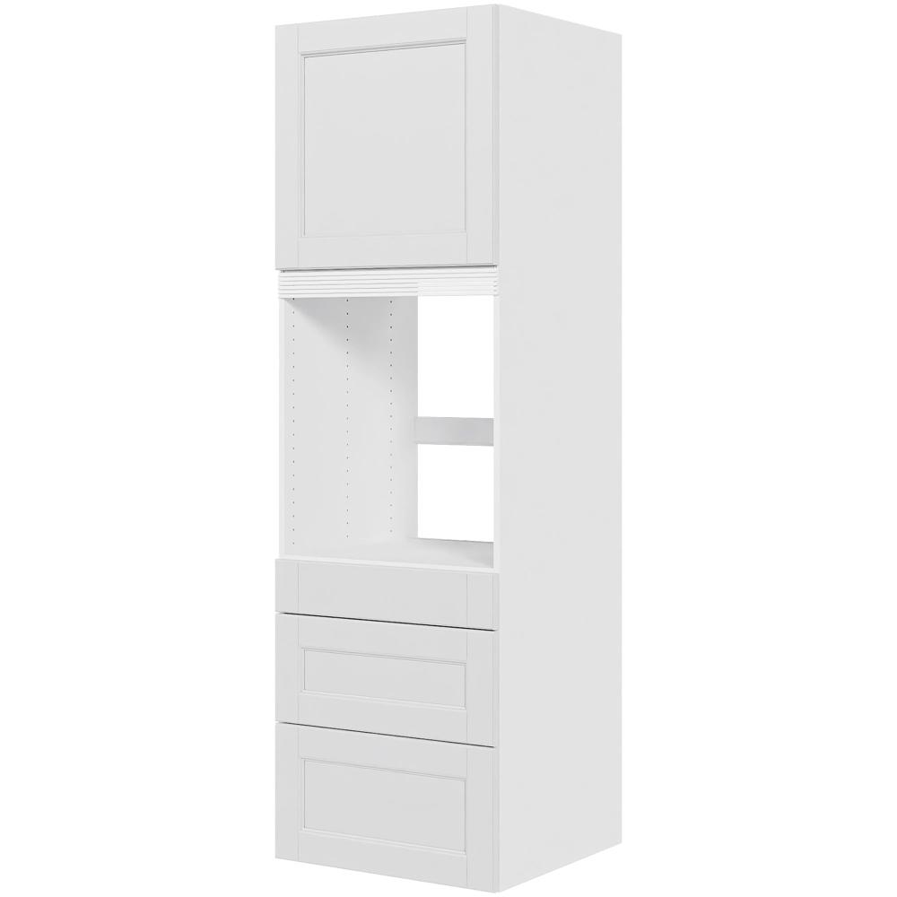 Billede af Multi-Living Køkken indbygningsskab i Bergen til ovn H: 195,2 cm D: 60,0 cm - 3 skuffer deludtræk/softluk og 1 låge - Bredde: 60 cm