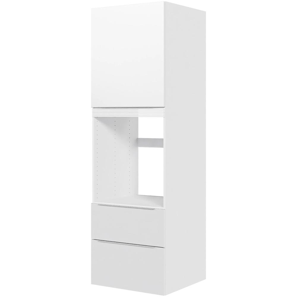 Billede af Multi-Living Køkken indbygningsskab i Malet Hvid Front Paris til ovn H: 195,2 cm D: 60,0 cm - 1 låge & 2 skuffer fuldudtræk/softluk - Bredde: 60 cm