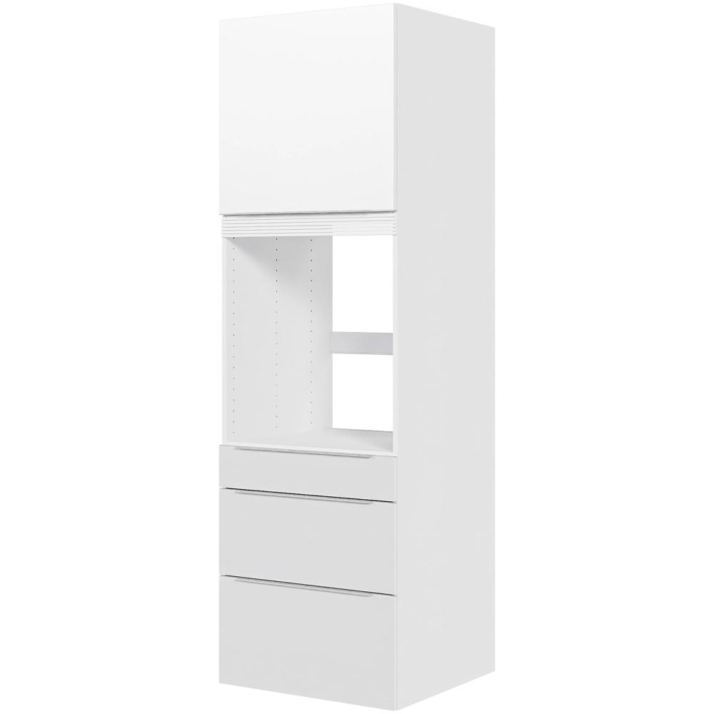 Billede af Multi-Living Køkken indbygningsskab i Hvid Front Paris til ovn H: 195,2 cm D: 60,0 cm - 3 skuffer fuldudtræk/softluk og 1 låge - Bredde: 60 cm