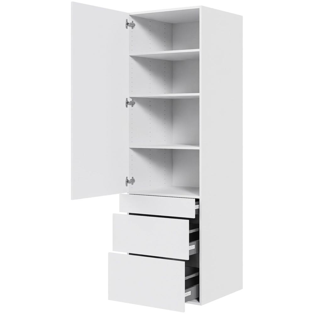 Garderobeskab H: 195,2 cm D: 60,0 cm - 1 låge og 3 skuffer fuldudtræk/softclose
