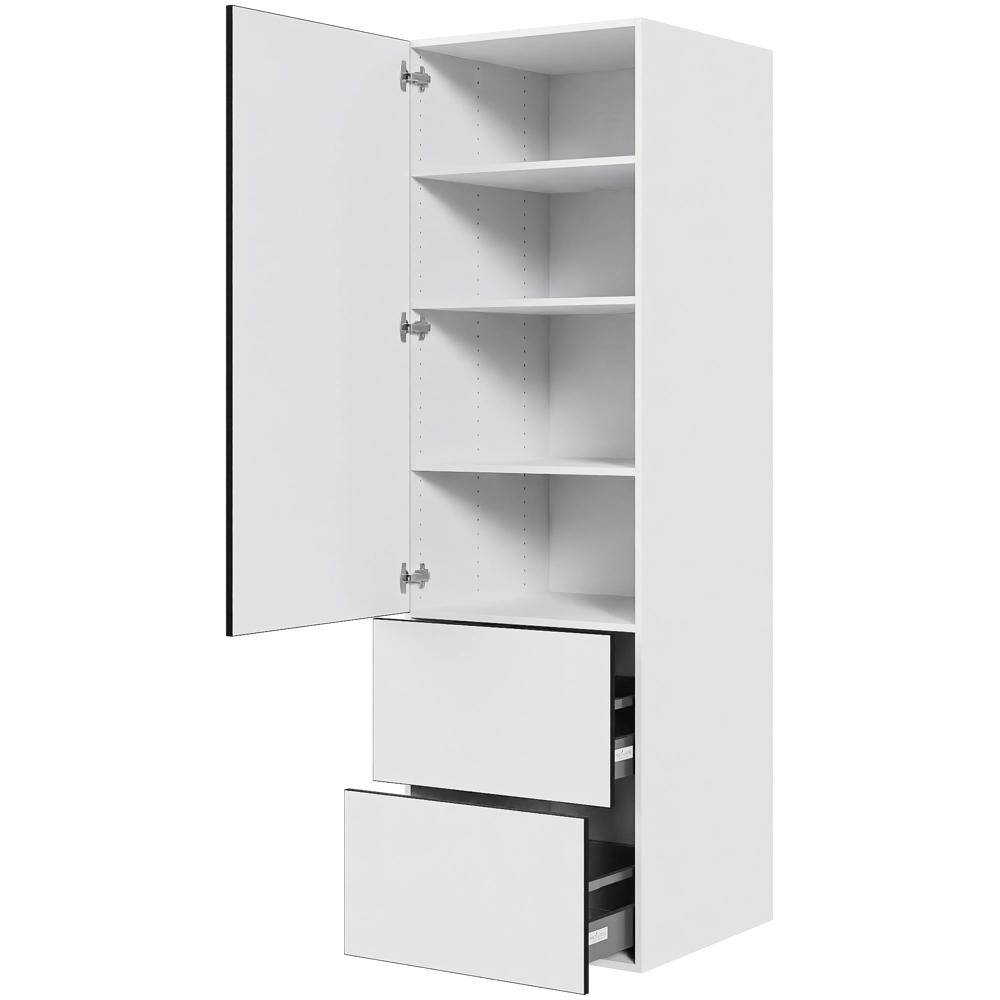 Køkken opbevaringsskab i White/Black line H: 195,2 cm D: 60,0 cm - Fuldudtræk/softluk - Bredde: 60 cm