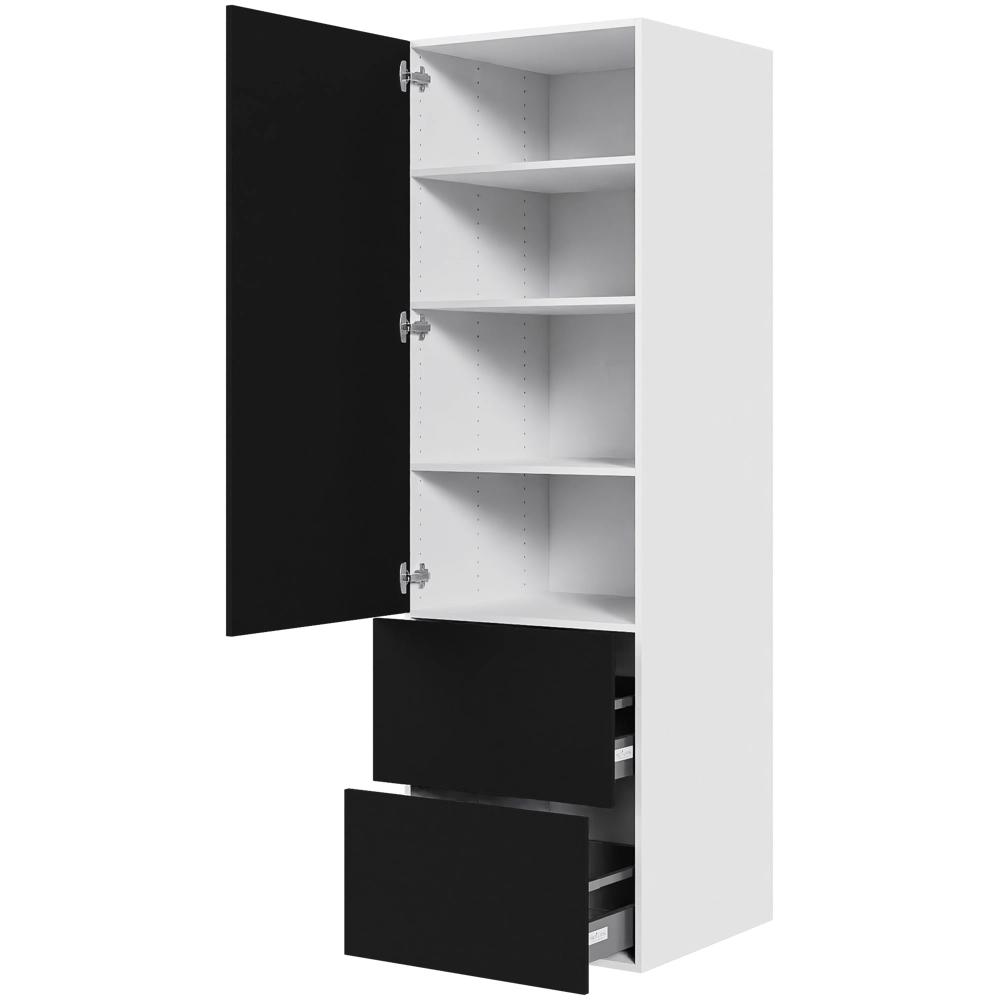 Køkken opbevaringsskab i Cibo Nero H: 195,2 cm D: 60,0 cm - Fuldudtræk/softluk - Bredde: 60 cm