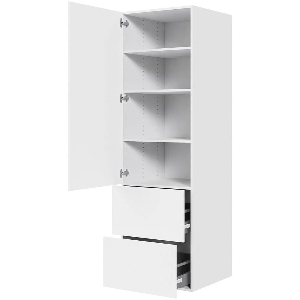 Køkken opbevaringsskab i Cibo Bianco H: 195,2 cm D: 60,0 cm - Fuldudtræk/softluk - Bredde: 60 cm
