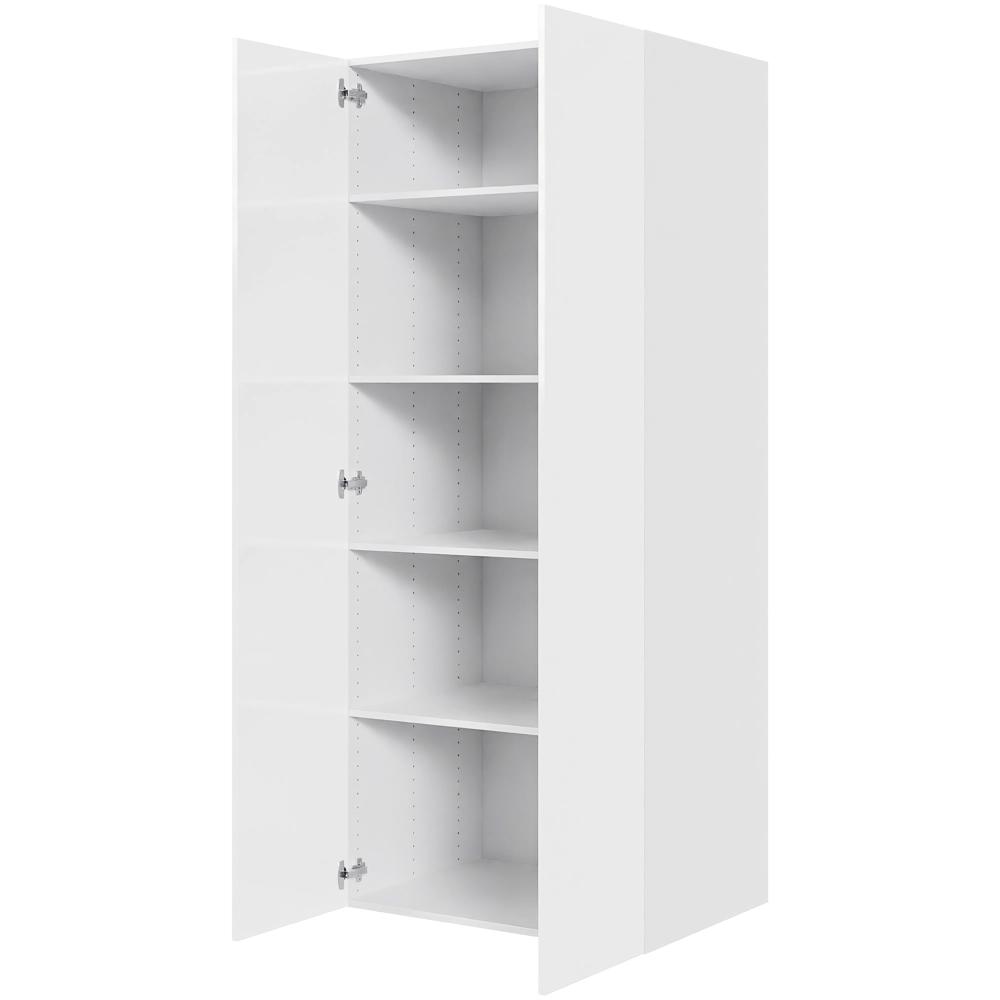Køkken hyldeskab i Hvid Højglans H: 195,2 cm D: 60,0 cm - 1 låge inklusiv 4 hylder - Bredde: 80 cm