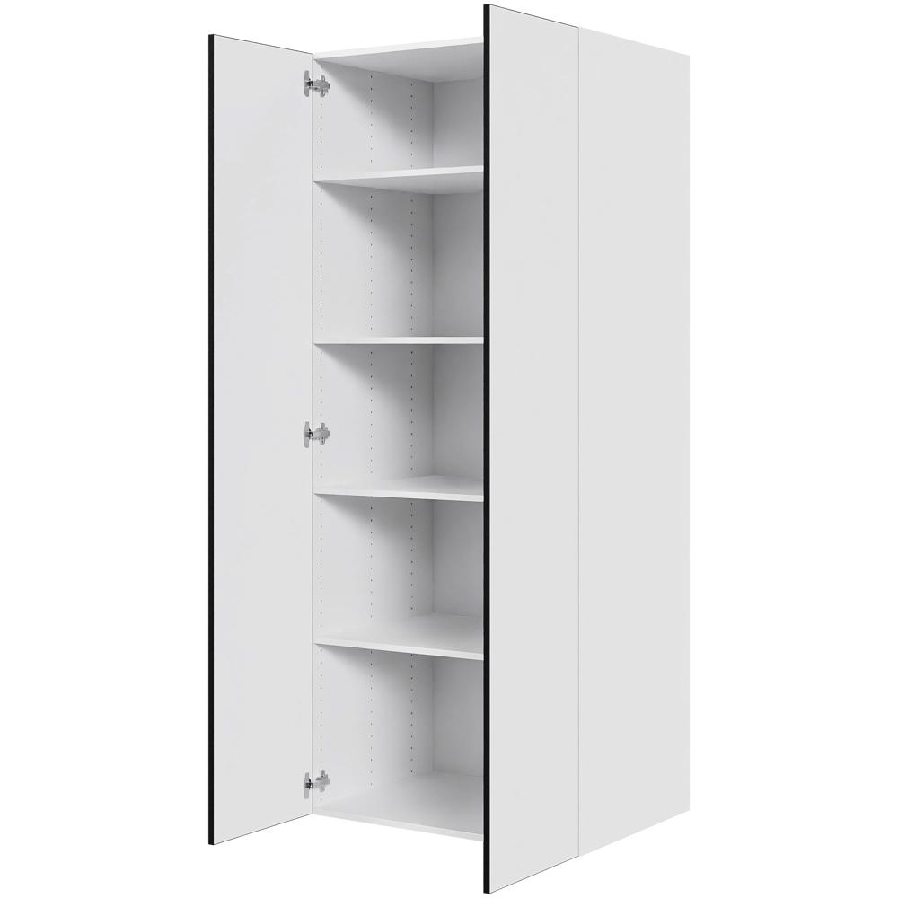 Køkken hyldeskab i White/Black line H: 195,2 cm D: 60,0 cm - 1 låge inklusiv 4 hylder - Bredde: 80 cm