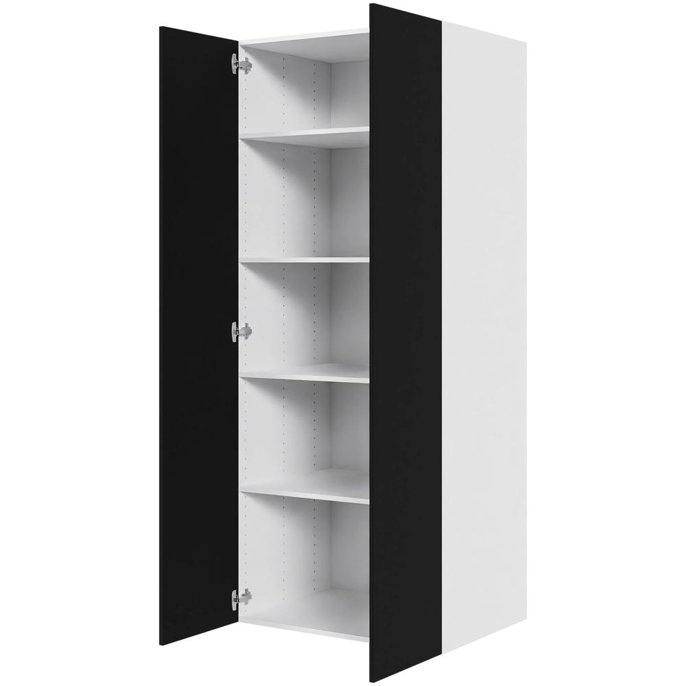 Køkken hyldeskab i Cibo Nero H: 195,2 cm D: 60,0 cm - 1 låge inklusiv 4 hylder - Bredde: 80 cm