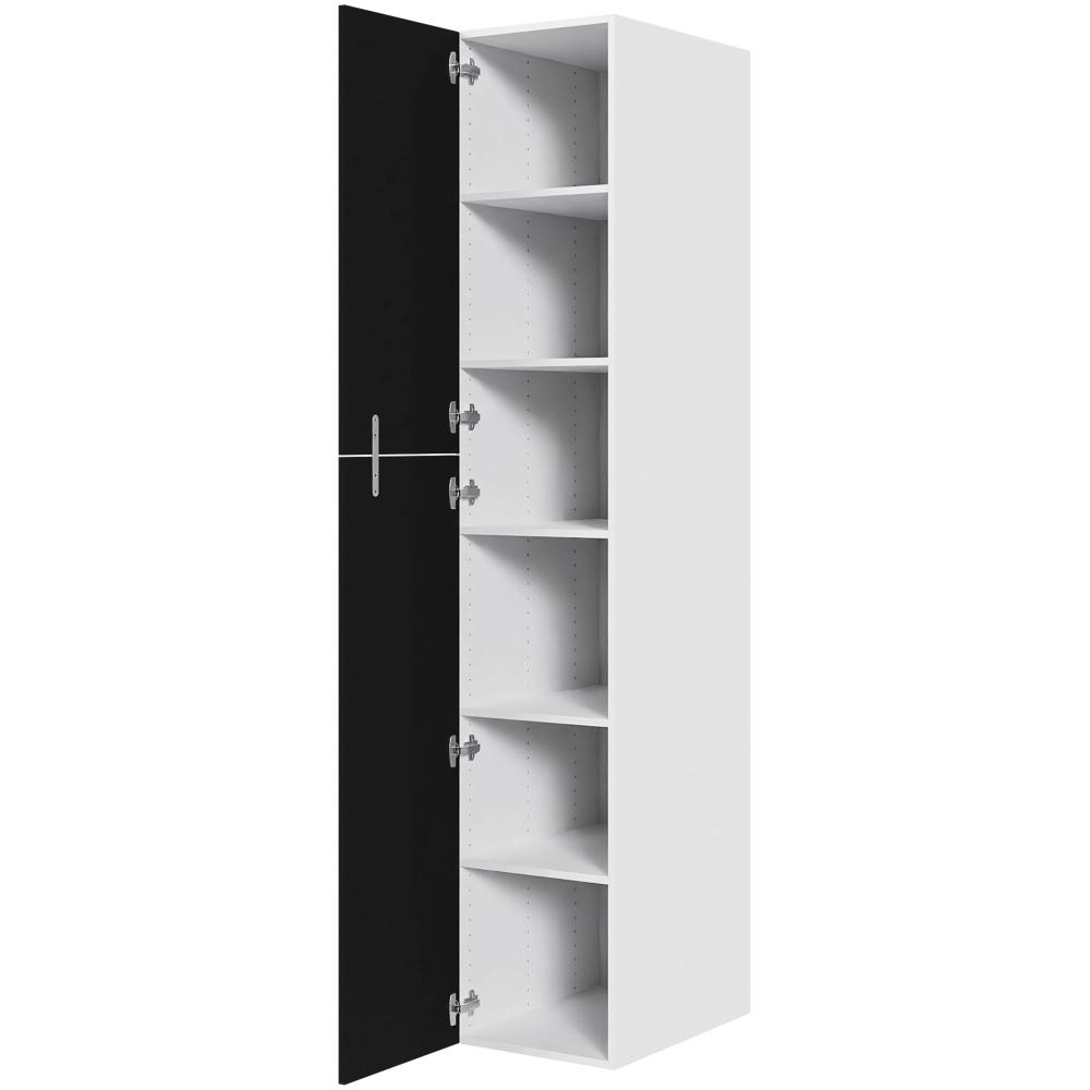 Køkken ekstra højt hyldeskab i Cibo Nero H: 214,4 cm D: 60,0 cm - 2 delt låge inklusiv 5 hylder - Bredde: 40 cm