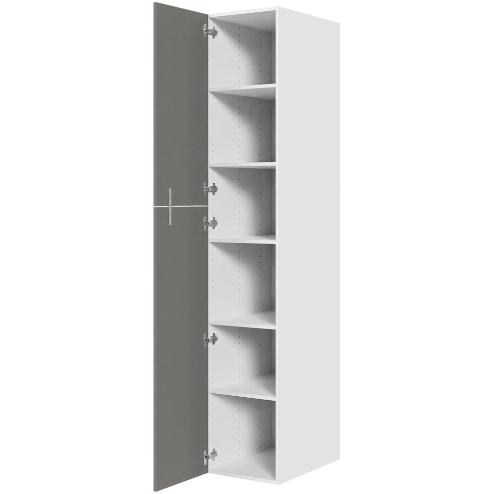 Køkken ekstra højt hyldeskab i Cibo Grigio H: 214,4 cm D: 60,0 cm - 2 delt låge inklusiv 5 hylder - Bredde: 40 cm