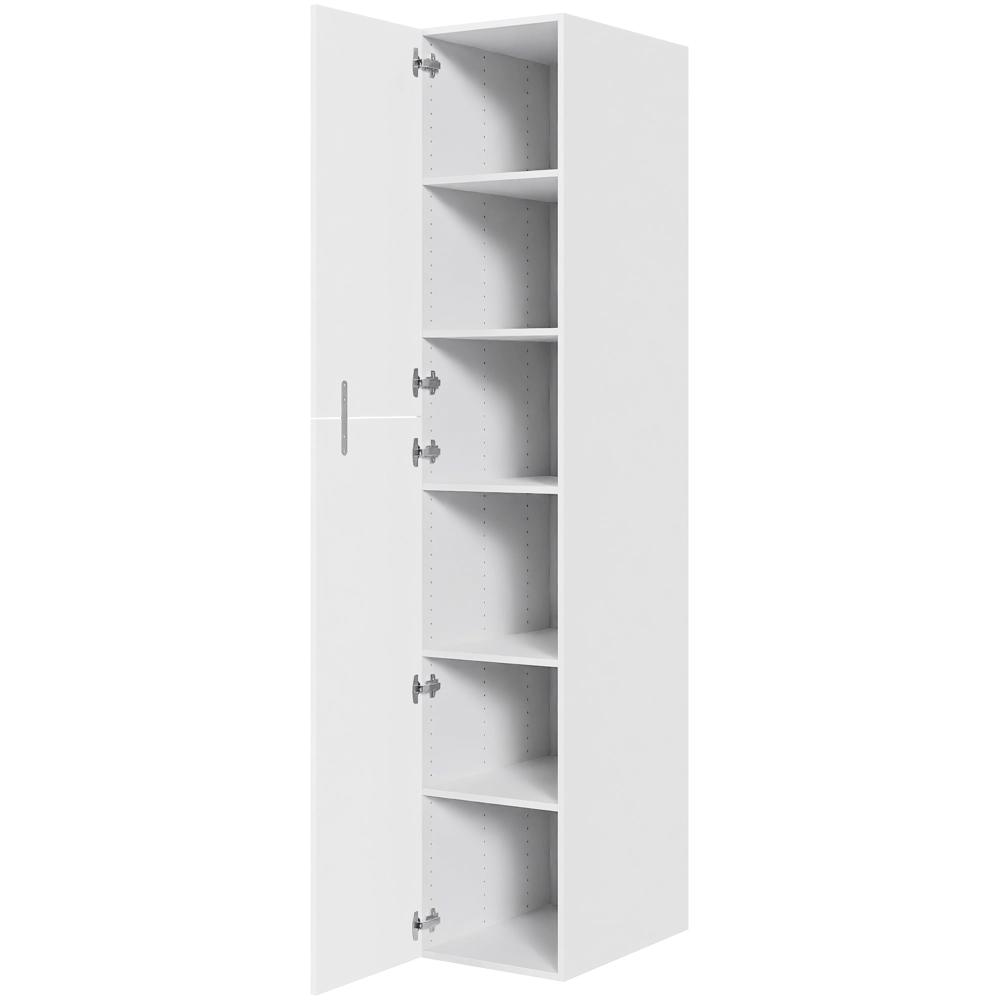 Køkken ekstra højt hyldeskab i Cibo Bianco H: 214,4 cm D: 60,0 cm - 2 delt låge inklusiv 5 hylder - Bredde: 40 cm