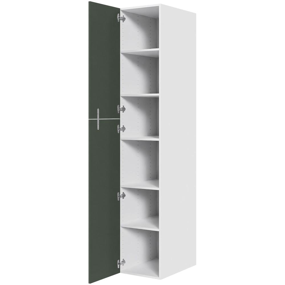 Køkken ekstra højt hyldeskab i Cibo Verde H: 214,4 cm D: 60,0 cm - 2 delt låge inklusiv 5 hylder - Bredde: 40 cm