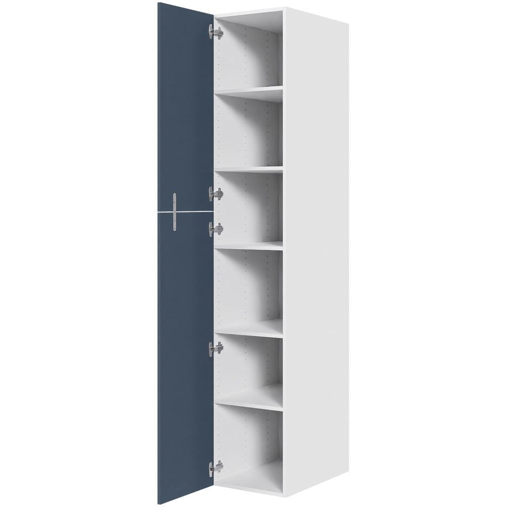 Køkken ekstra højt hyldeskab i Cibo Blue H: 214,4 cm D: 60,0 cm - 2 delt låge inklusiv 5 hylder - Bredde: 40 cm